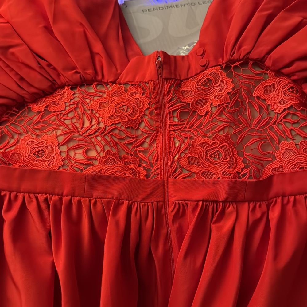 ALEXANDER MCQUEEN Cocoon Gown Dress In Valentine Red Size 8/10  M L Large 44 - Picture 12 of 16